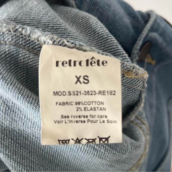 NWT Retrofete Annie Denim Button Up Puff Sleeve Dress in Laguna XS - Picture 16 of 16
